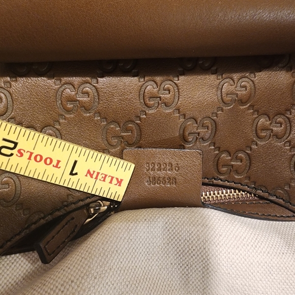Authentic GUCCI Guccissima Medium Emily Brown Lather Hobo Bag with Chain Strap - Picture 16 of 16